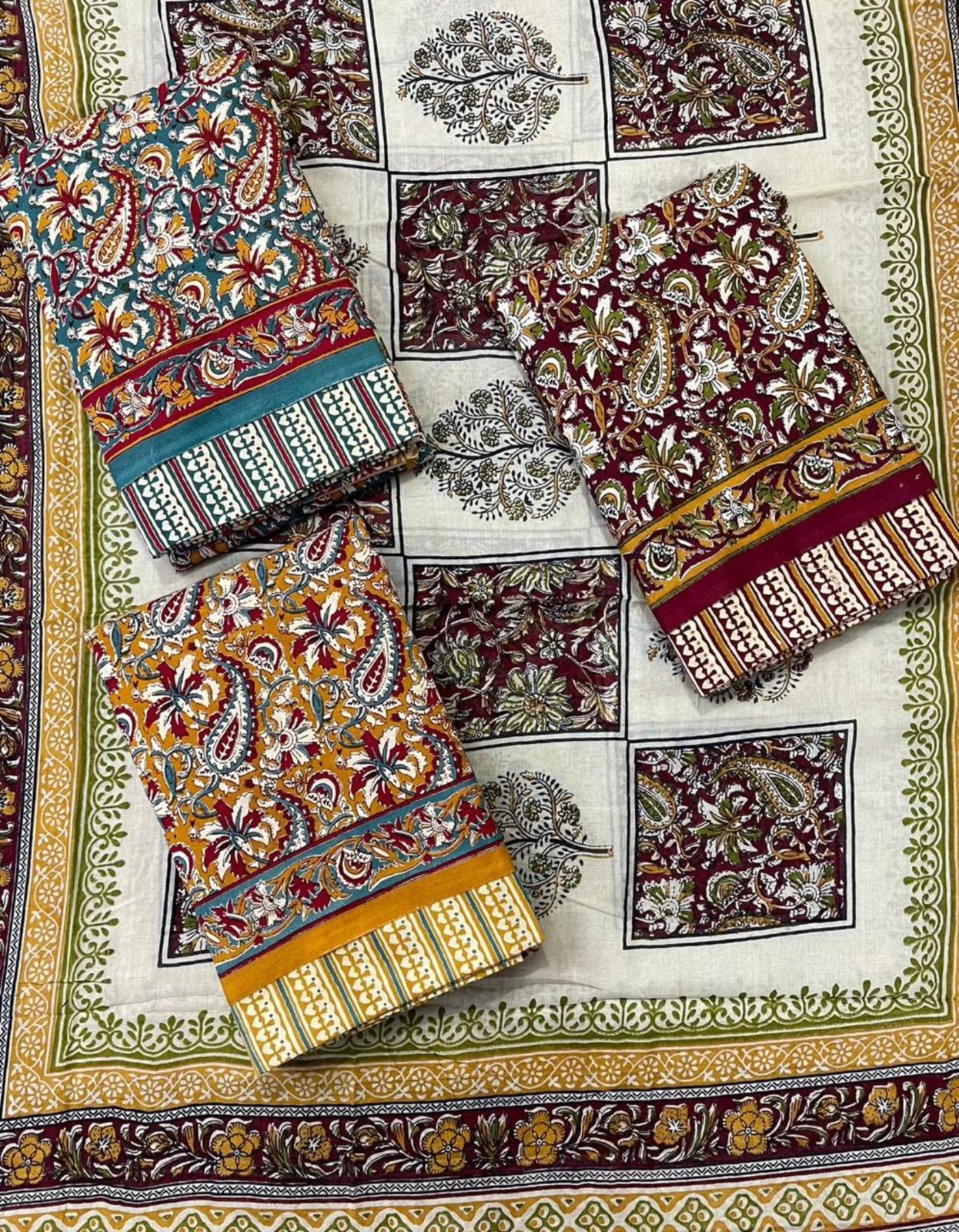 Jaipuri Cotton Block-Print Suit Set