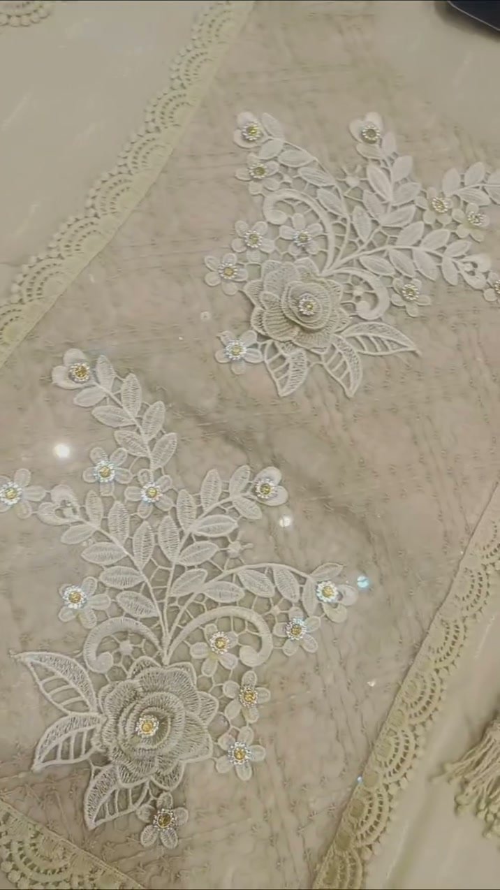 Ivory Lace-Work Party Dress